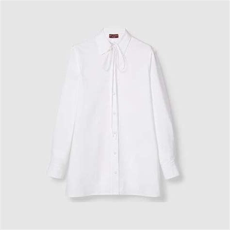 gucci poplin dress shirt|Heavy cotton poplin shirt in whtie .